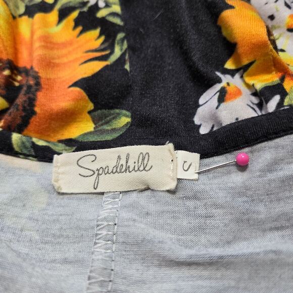 Spadehill Women's Sunflower Black Sundress Casual A-line Pockets Pull On Size S - Picture 8 of 10
